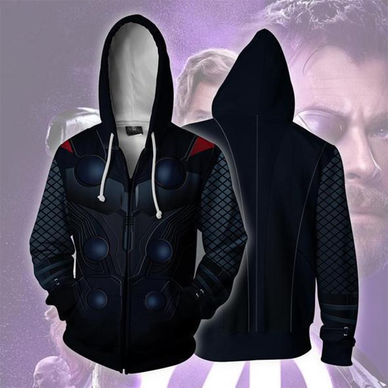 The Avengers Hoodie Endgame Thor Hoodie Zip Up Hoodie cosplaysos