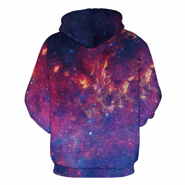 3D Print Hoodie - Purple Galaxy Space Pattern Pullover Hoodie  CSS060 - cosplaysos