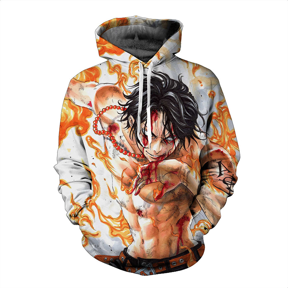 One Piece Hoodie - Portgas D Ace Pullover Hoodie CSSO018 - cosplaysos