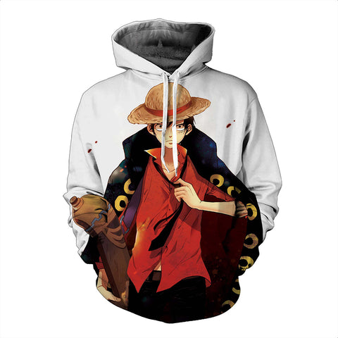 One Piece Hoodie - Monkey D. Luffy Pullover Hoodie CSSO009 - cosplaysos