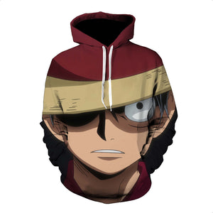 One Piece Hoodie - Monkey D. Luffy Pullover Hoodie CSSO011 - cosplaysos