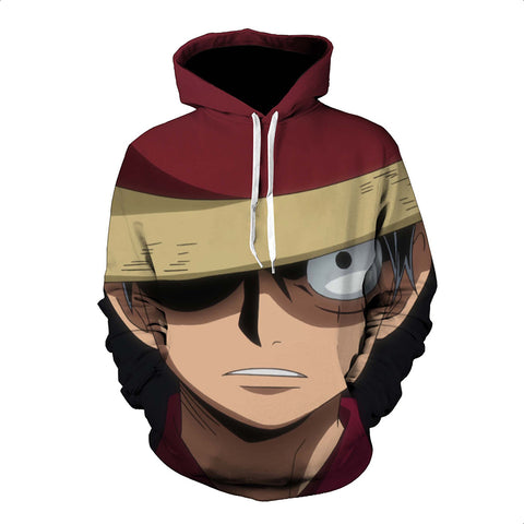 One Piece Hoodie - Monkey D. Luffy Pullover Hoodie CSSO011 - cosplaysos