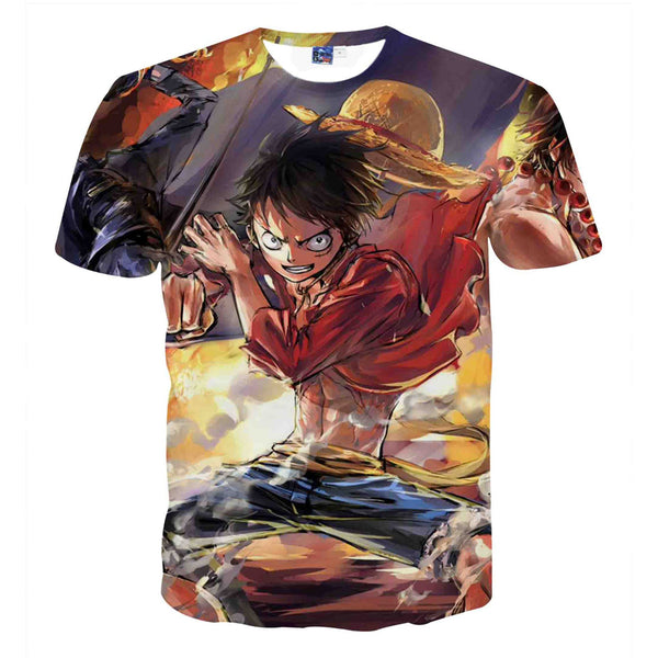 One Piece T-Shirt - Monkey D Luffy Tee 3D Print T-Shirt CSSO030 - cosplaysos