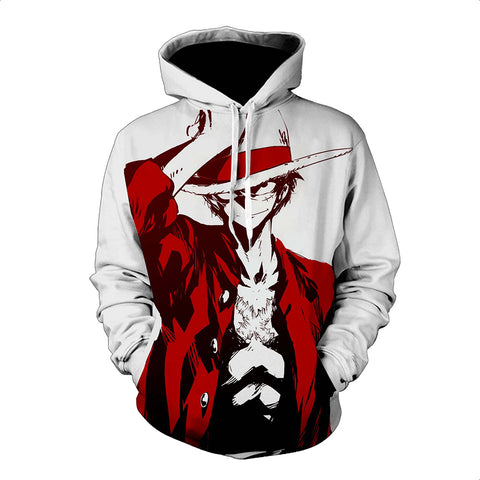 One Piece Hoodie - Monkey D. Luffy Pullover Hoodie CSSO017 - cosplaysos