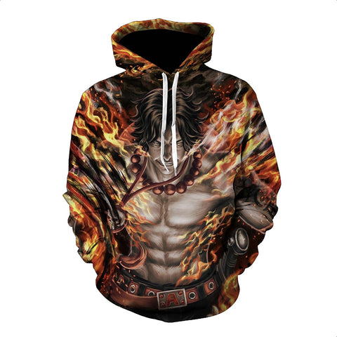 One Piece Hoodie - Portgas D Ace Pullover Hoodie CSSO020 - cosplaysos