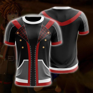 Kingdom Hearts T-Shirt - Black Sora Anime T-Shirt CPS816 - cosplaysos