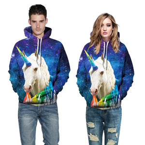 3D Print Hoodie - Unicorn Pattern Pullover Hoodie  CSS037 - cosplaysos