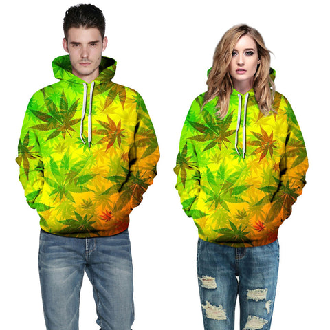 3D Print Hoodie - Maple Leaf Pattern Pullover Hoodie CSS024 - cosplaysos