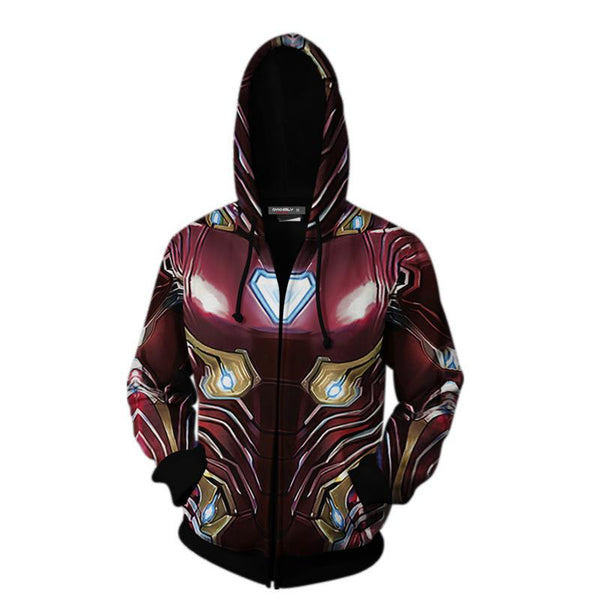 The Avengers Endgame Tony Stark Zip Up Hoodie CSP801 - cosplaysos