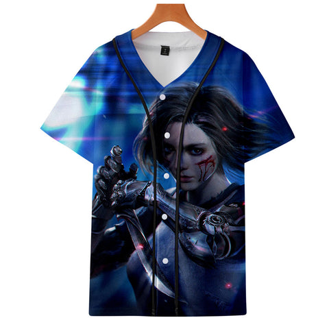 AlitaT-Shirt - Battle Angel Graphic Button Down T-Shirt CSOS992 - cosplaysos
