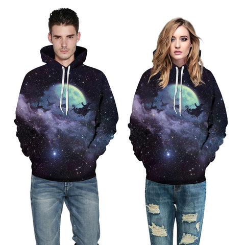 3D Print Hoodie - Star Night Pattern Pullover Hoodie  CSS047 - cosplaysos