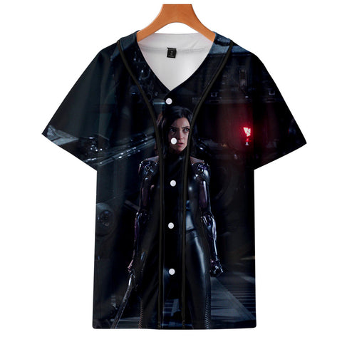 AlitaT-Shirt - Battle Angel Graphic Button Down T-Shirt CSOS998 - cosplaysos