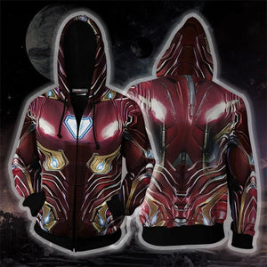 The Avengers Endgame Tony Stark Zip Up Hoodie CSP801 - cosplaysos