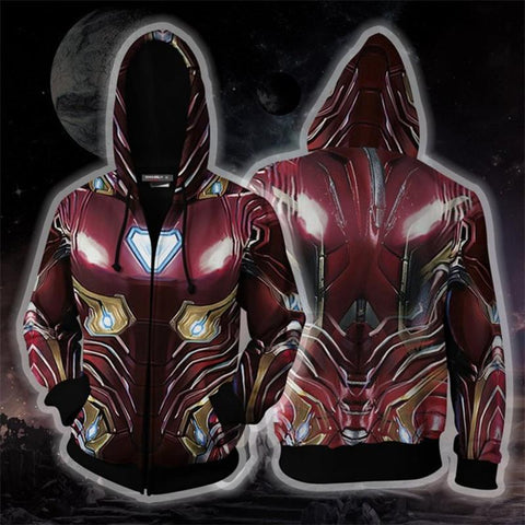 The Avengers Endgame Tony Stark Zip Up Hoodie CSP801 - cosplaysos