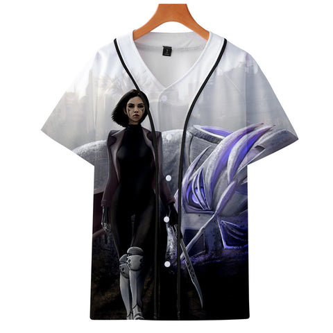 AlitaT-Shirt - Battle Angel Graphic Button Down T-Shirt CSOS993 - cosplaysos