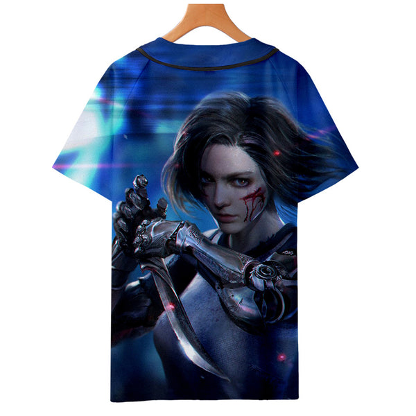 AlitaT-Shirt - Battle Angel Graphic Button Down T-Shirt CSOS992 - cosplaysos