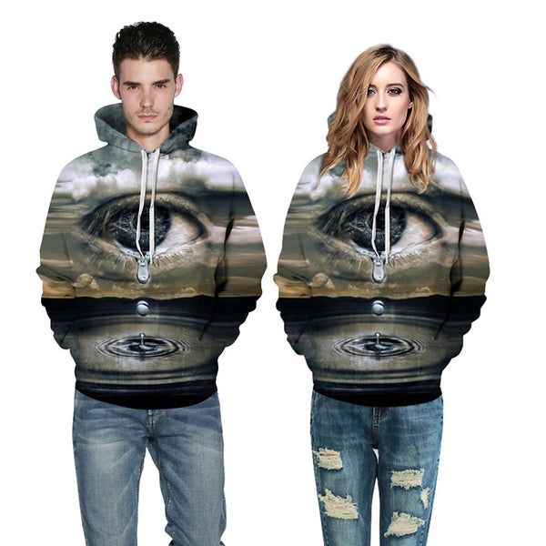 3D Print Hoodie - Eyes Tears Digital Print Pullover Hoodie  CSS057 - cosplaysos