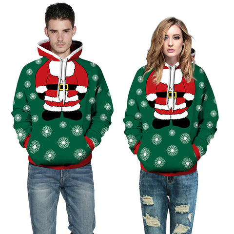3D Print Hoodie - Christmas Santa Print Pullover Hoodie CSS010 - cosplaysos