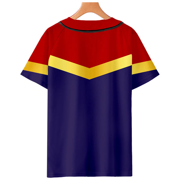 Captain Marvel T-Shirt - Carol Danvers Graphic Button Down T-Shirt CSOS932 - cosplaysos