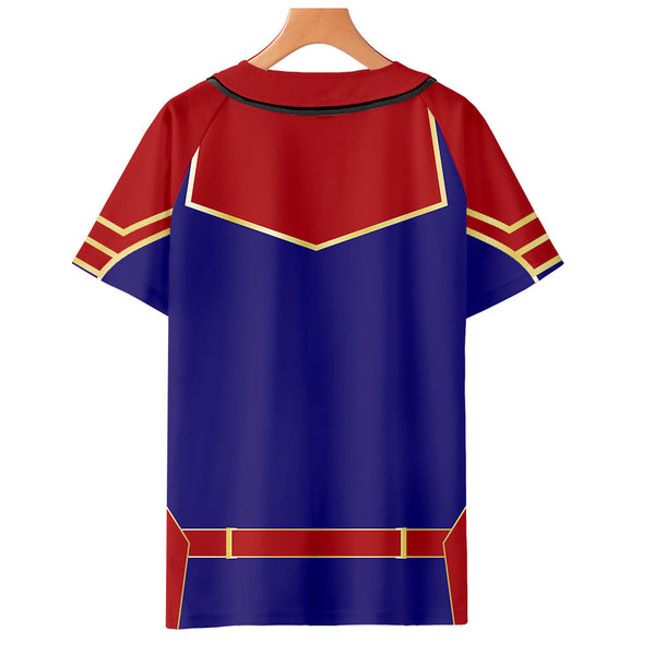 Captain Marvel T-Shirt - Carol Danvers Graphic Button Down T-Shirt CSOS930 - cosplaysos