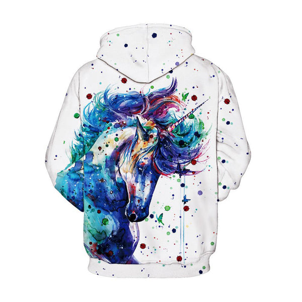 3D Print Hoodie - Alpaca Unicorn Print Pullover Hoodie  CSS032 - cosplaysos
