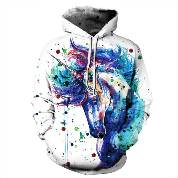 3D Print Hoodie - Alpaca Unicorn Print Pullover Hoodie  CSS032 - cosplaysos