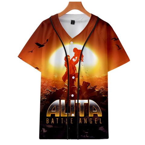 AlitaT-Shirt - Battle Angel Graphic Button Down T-Shirt CSOS994 - cosplaysos