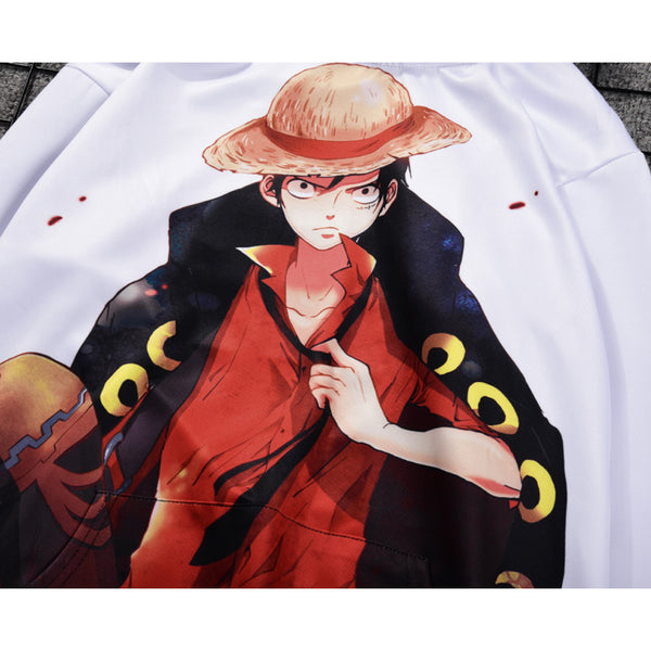 One Piece Hoodie - Monkey D. Luffy Pullover Hoodie CSSO009 - cosplaysos