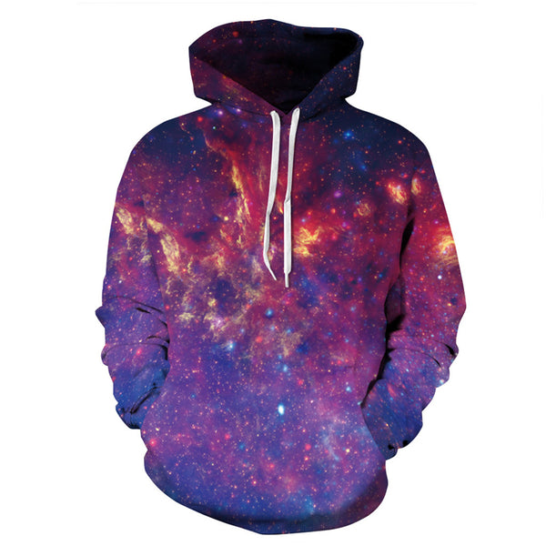 3D Print Hoodie - Purple Galaxy Space Pattern Pullover Hoodie  CSS060 - cosplaysos