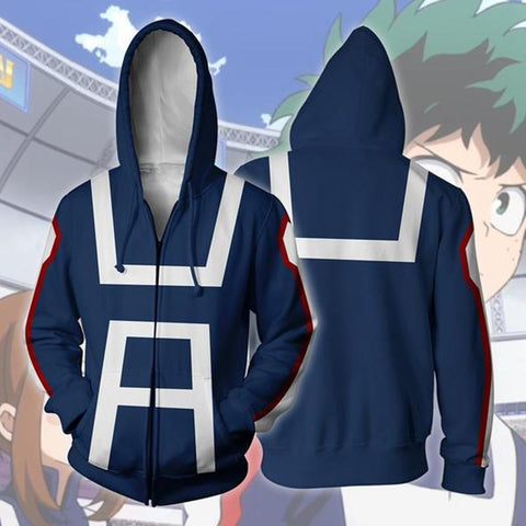 My Hero Academia Hoodie - Izuku Midoriya Zip Up Hoodie CSOS012 - cosplaysos