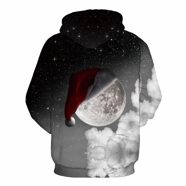 3D Print Hoodie - Sky Star Christmas Hat Pattern Pullover Hoodie  CSS053 - cosplaysos