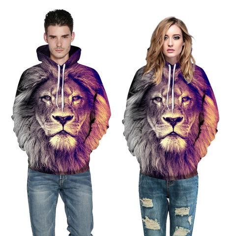 3D Print Hoodie - Lion Head Pattern Pullover Hoodie  CSS029 - cosplaysos