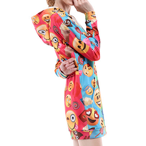Emoji Hoodie Dress - cosplaysos