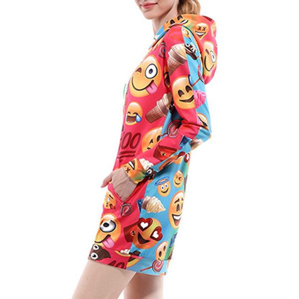 Emoji Hoodie Dress - cosplaysos