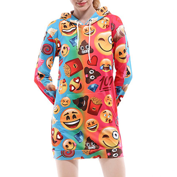 Emoji Hoodie Dress - cosplaysos