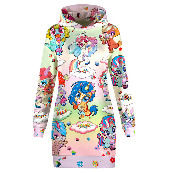 Rainbow Unicorn Hoodie Dress - cosplaysos