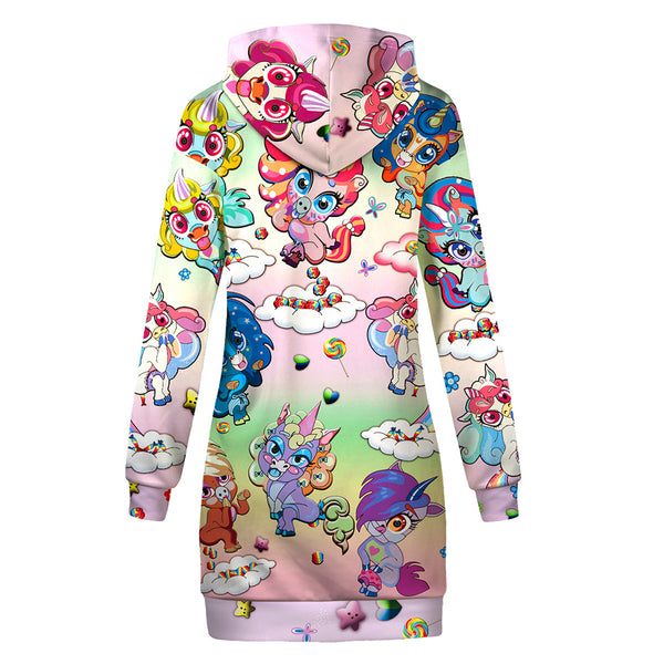 Rainbow Unicorn Hoodie Dress - cosplaysos