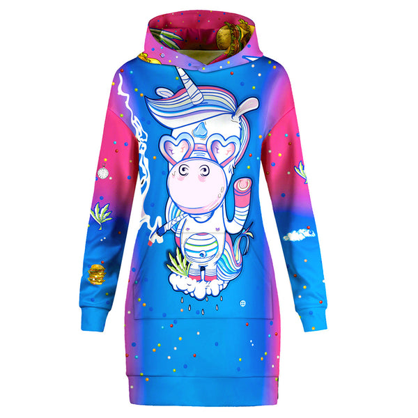 Glasses Unicorn Hoodie Dress - cosplaysos