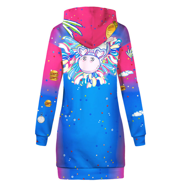 Glasses Unicorn Hoodie Dress - cosplaysos