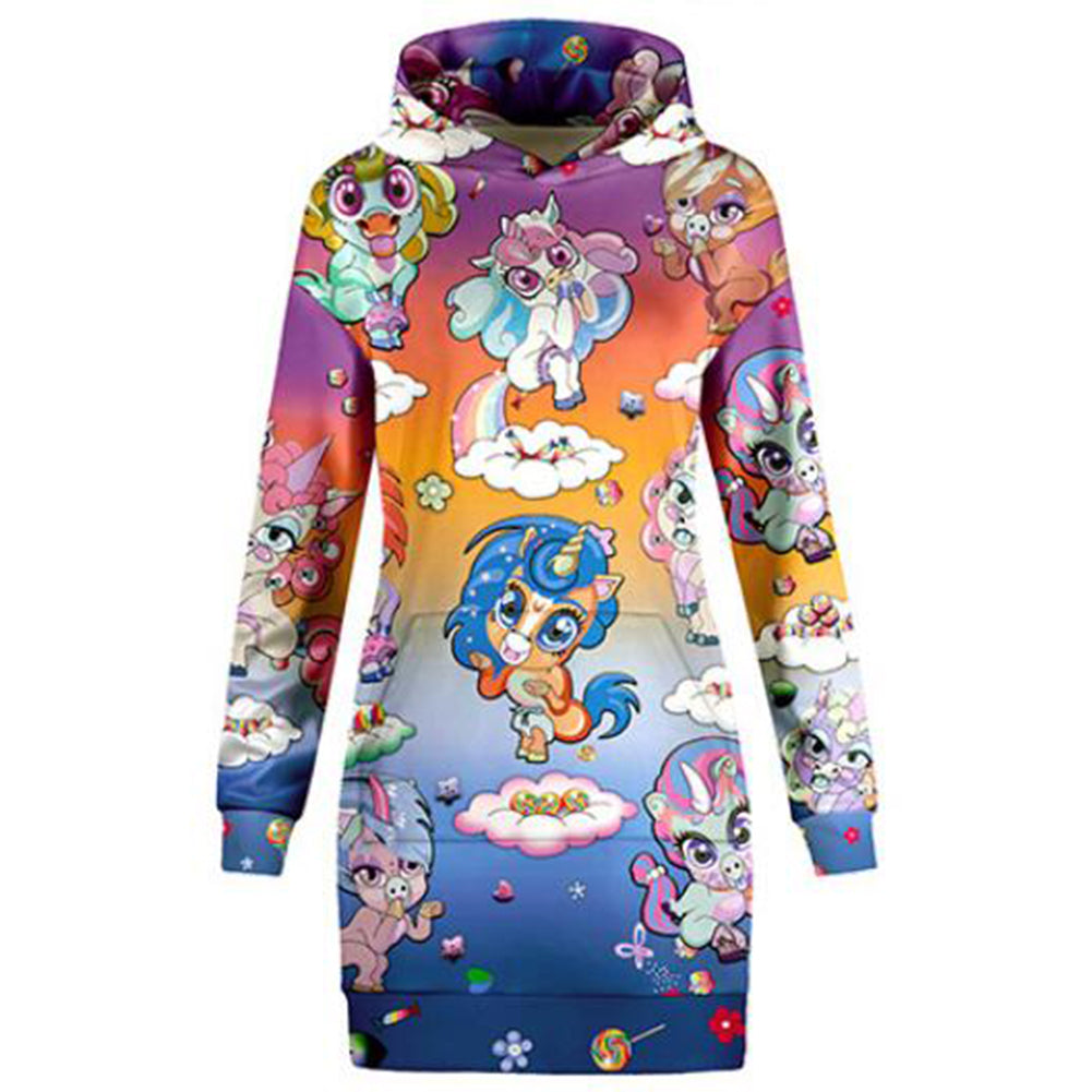 Rainbow Unicorns Hoodie Dress - cosplaysos