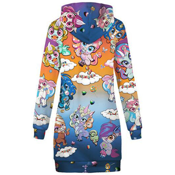 Rainbow Unicorns Hoodie Dress - cosplaysos