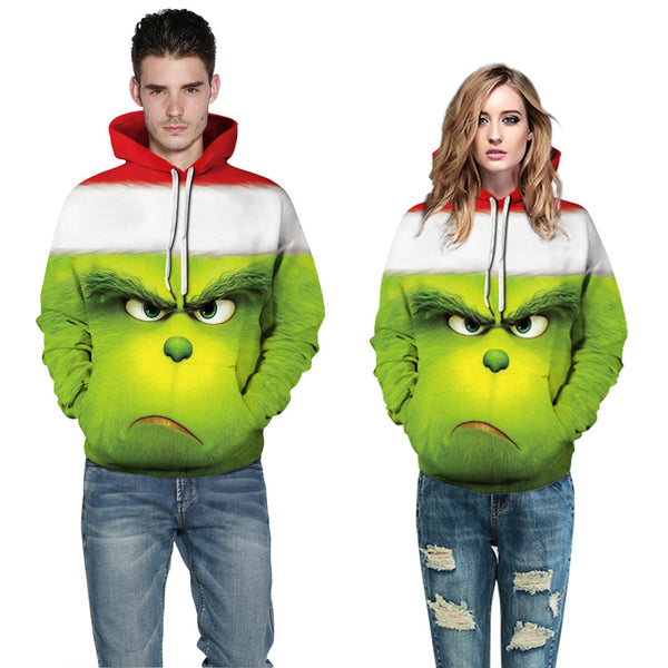 Grinch Hoodie - The Grinch Pullover Hooded Sweatshirt CSSG008 - cosplaysos