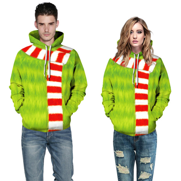 Grinch Hoodie - The Grinch Pullover Hooded Sweatshirt CSSG010 - cosplaysos