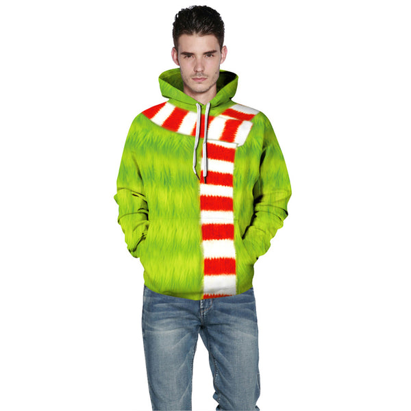 Grinch Hoodie - The Grinch Pullover Hooded Sweatshirt CSSG010 - cosplaysos