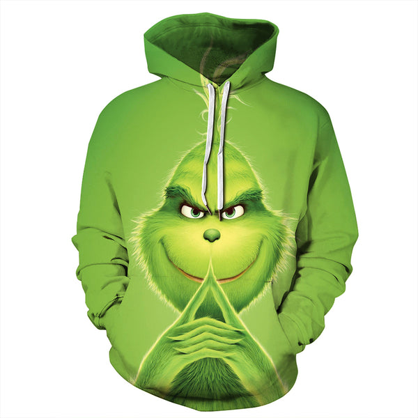 Grinch Hoodie - The Grinch Pullover Hooded Sweatshirt CSSG012 - cosplaysos