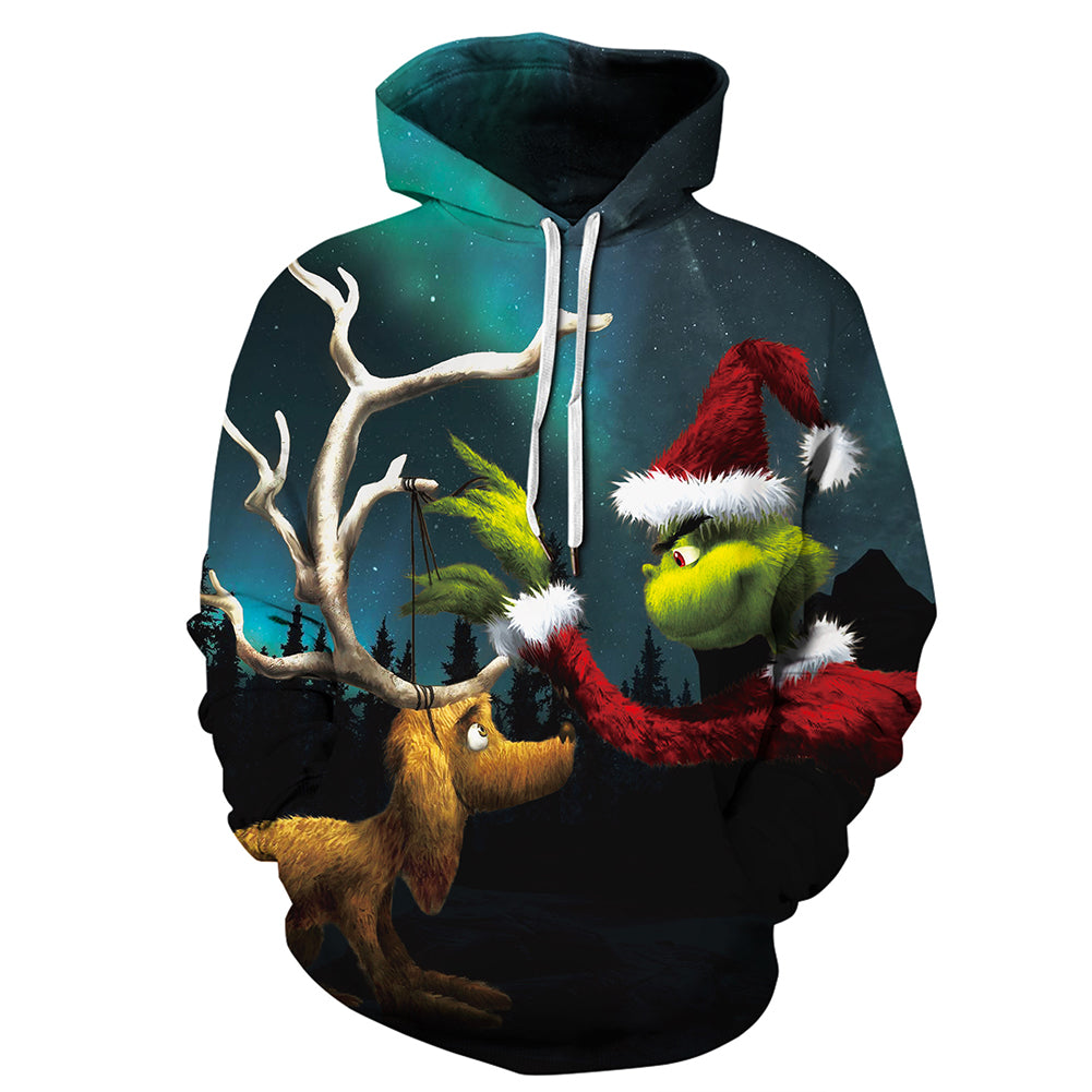 Grinch Hoodie - The Grinch Pullover Hooded Sweatshirt CSSG013 - cosplaysos