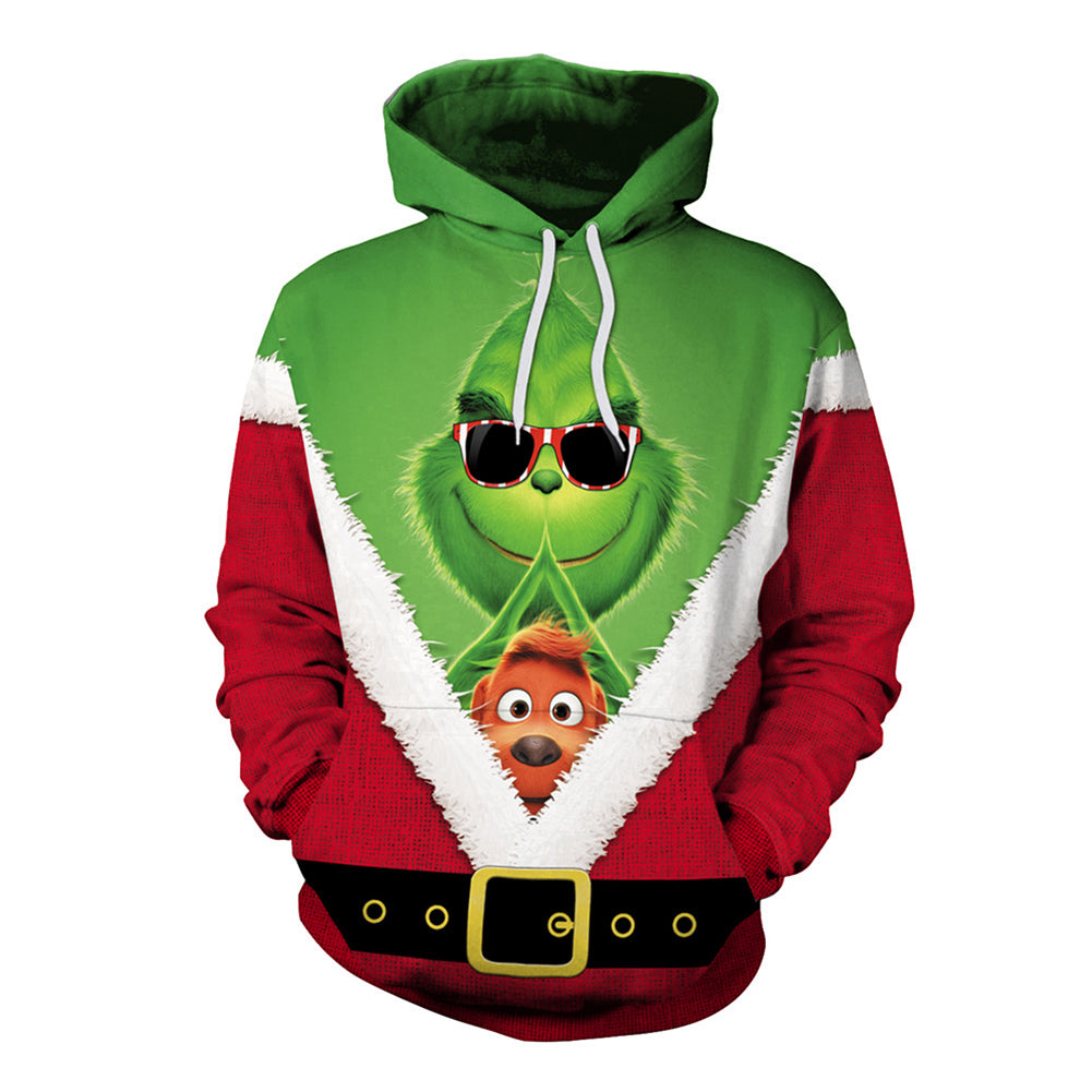 Grinch Hoodie - The Grinch Pullover Hooded Sweatshirt CSSG015 - cosplaysos