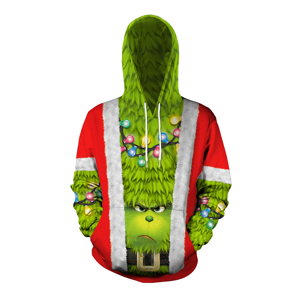 Grinch Hoodie - The Grinch Pullover Hooded Sweatshirt CSSG016 - cosplaysos