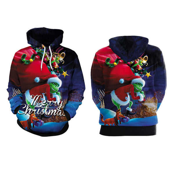 Grinch Hoodie - The Grinch Pullover Hooded Sweatshirt CSSG018 - cosplaysos