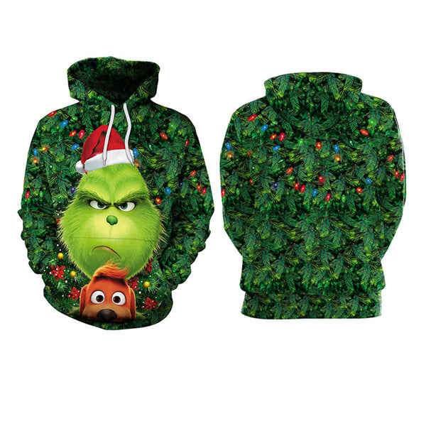 Grinch Hoodie - The Grinch Pullover Hooded Sweatshirt CSSG019 - cosplaysos